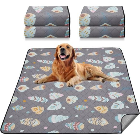 Washable Dog Pee Pads - 18 4 Pack Washable Pee Pads for Dog Ultra-Absorbent and Leak-Proof, Gray, 18x24